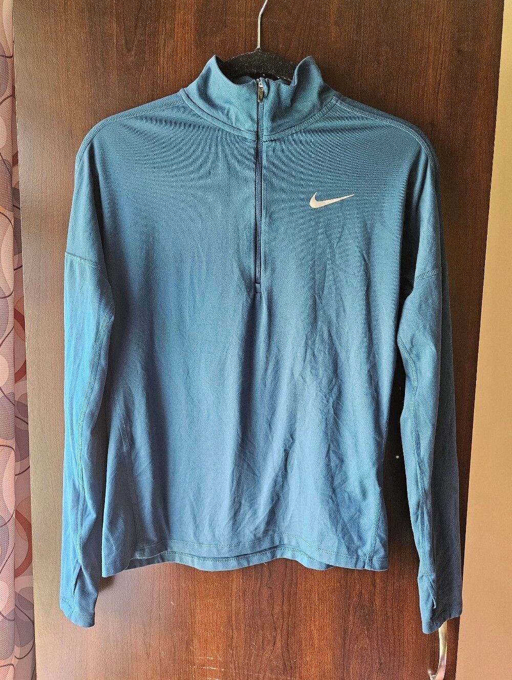 Nike Dark Teal Blue Dri-FIT Athletic Quarter Zip Top Size XS